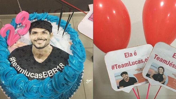 Detalhe da decoração da festa surpresa de Maria Karoline Rocha, fã de Lucas e Jéssica do "BBB" - Reprodução/Instagram - Reprodução/Instagram