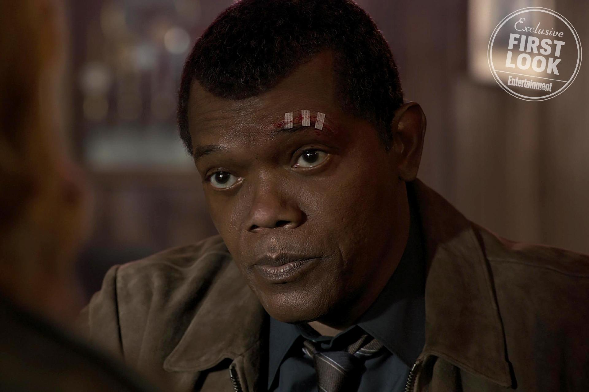 Samuel L. Jackson aparece mais uma vez como Nick Fury em Capitã Marvel - Reprodução/Entertainment Weekly
