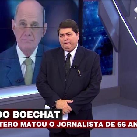 Datena chora ao noticiar a morte de Boechat - Reprodução/Band - Reprodução/Band