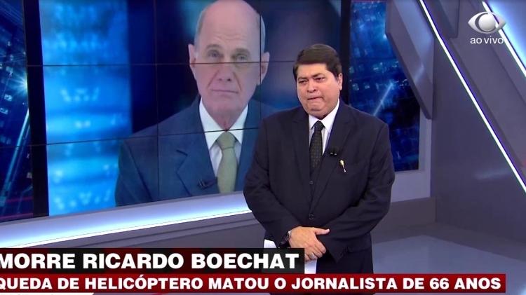 Datena chora ao noticiar a morte de Boechat