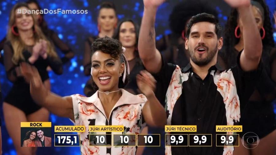 Dandara Mariana e o professor Daniel Norton na Dança dos Famosos de hoje - Reprodução/TV Globo