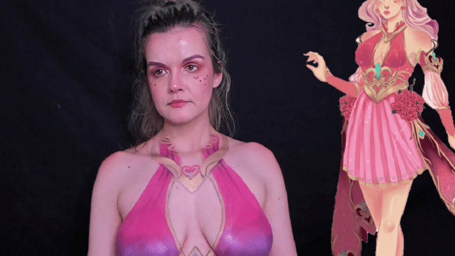 Forkgirl foi punida pela Twitch por uma transmissão em que aparece com pintura corporal - Reprodução/Twitter