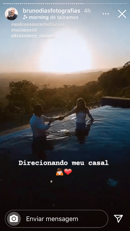 Andressa Urach e Thiago Lopes em ensaio pós wedding  - Reprodução/Instagram - Reprodução/Instagram