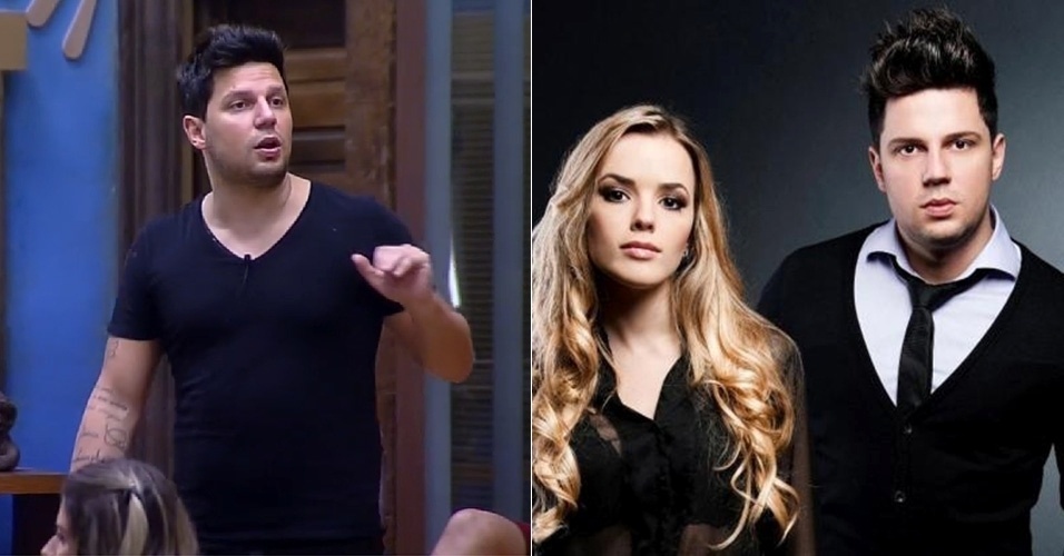 Thiago Servo em A Fazenda e quando cantava com Thaeme - Reprodução/Record/Divulgação