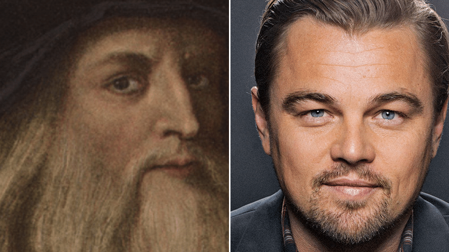 Os "Leonardos": Da Vinci e DiCaprio - Reprodução/Montagem