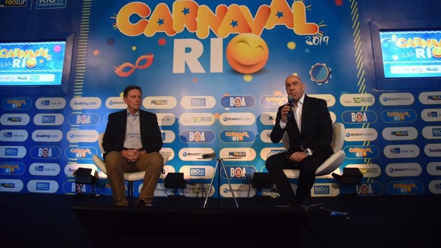 Crivella e o presidente da Riotur, Marcelo Alves. - Divulgação