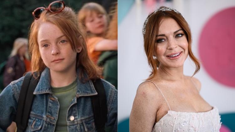 Lindsay Lohan antes e depois - Montagem UOL/Fotos IMDb e Getty Images - Montagem UOL/Fotos IMDb e Getty Images
