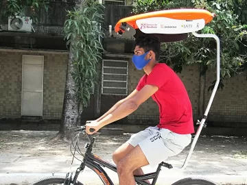 Sombreiro inteligente tem energia solar e protege ciclistas do calor em PE