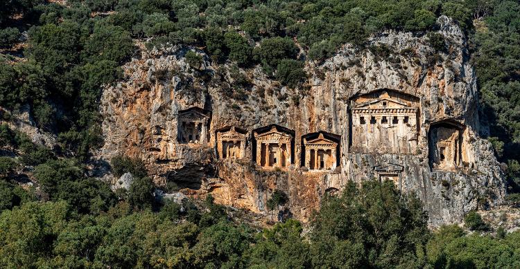 Cidade antiga de Kaunos, Patrimônio da Humanidade segundo a Unesco, em Dalyan