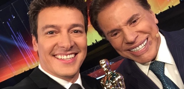 Rodrigo Faro e Silvio Santos no Troféu Imprensa - Divulgação/Record - Divulgação/Record