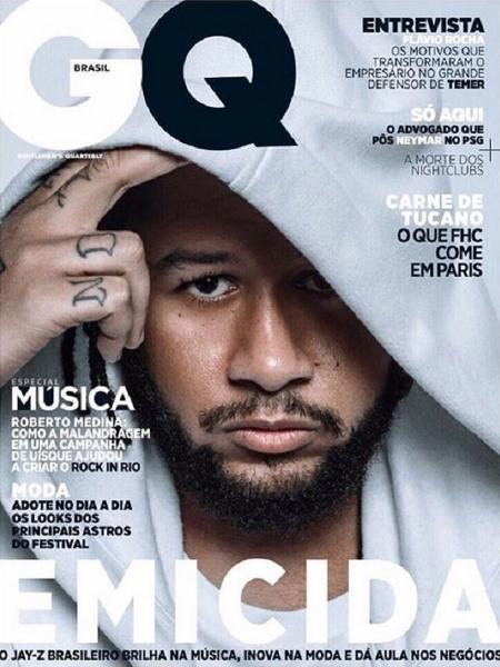 Emicida na capa da revista "GQ" - Reprodução/Instagram