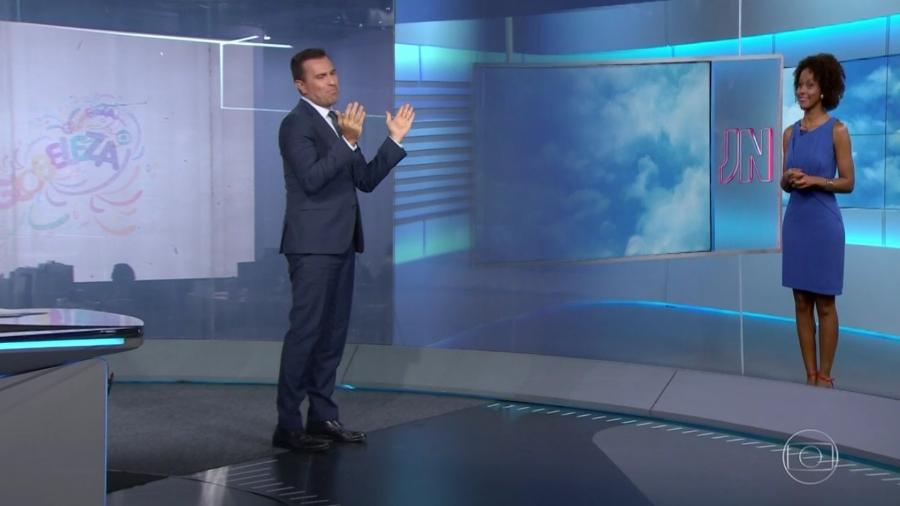 Rodrigo Bocardi e Maju Coutinho no "Jornal Nacional" - Reprodução/TV Globo