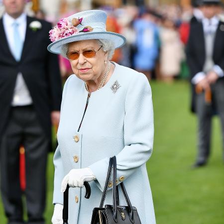 21.mai.2019 - Rainha Elizabeth na Garden Party, no Palácio de Buckingham - AFP/Getty Images