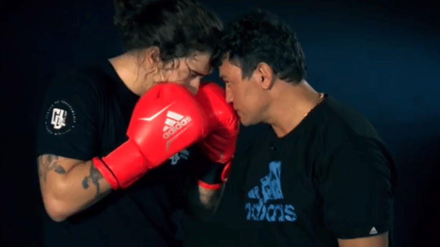 Whindersson Nunes treina boxe com Popó para quadro do "Esporte Espetacular" - Reprodução/Globoesporte