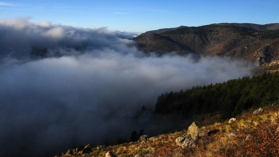 Vista do Parque Nacional de Cevènnes, patrimônio mundial da Unesco, no sul da França, em 22 de novembro de 2017  - AFP - PASCAL GUYOT