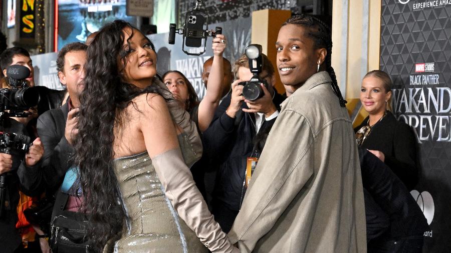 Rihanna e A$AP Rocky na premiére de "Pantera Negra: Wakanda Forever" - Divulgação