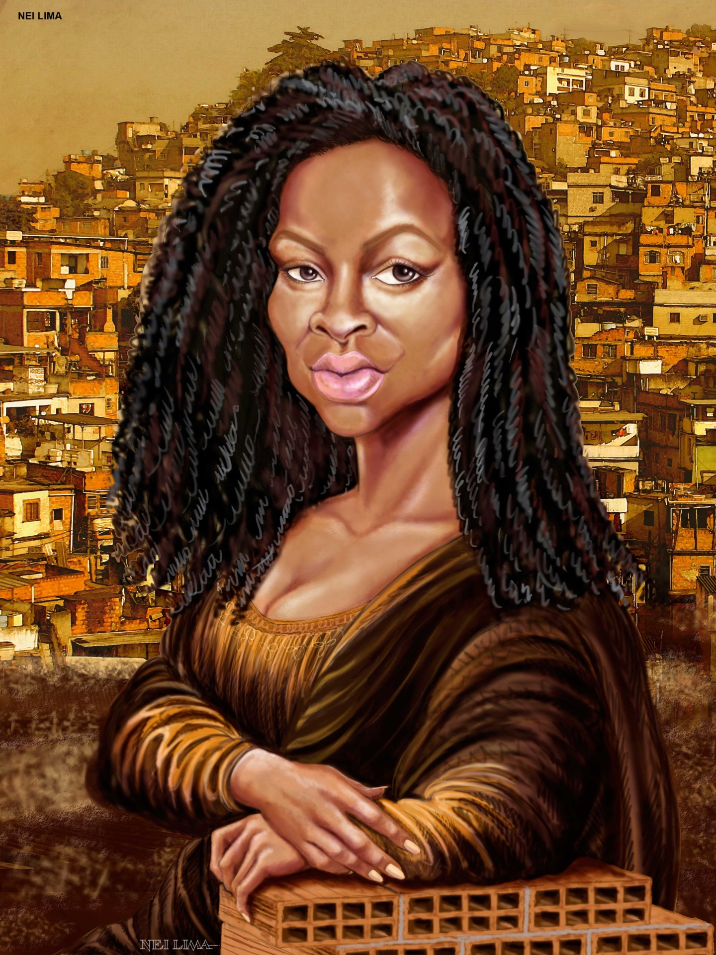 A Mona Lisa negra, versão do artista Nei Lima - Divulgação