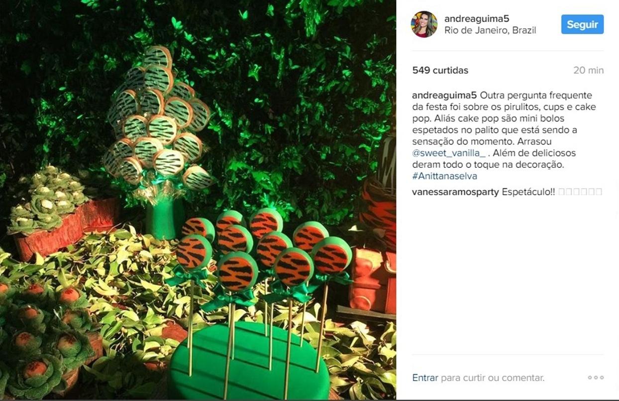 A decoradora Andréa Guimarães mostra doces da festa de 24 anos de Anitta - Reprodução/Instagram