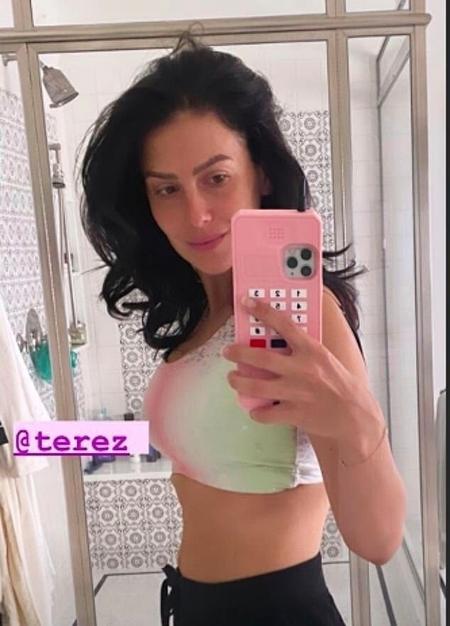 Hilaria Baldwin mostra barriga negativa após dar à luz seu quinto filho - Reprodução/Instagram - Reprodução/Instagram