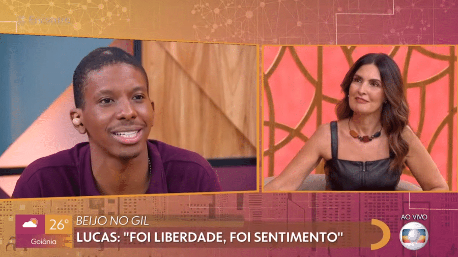 Lucas Penteado participando do programa "Encontro com Fátima Bernardes" - Reprodução / TV Globo