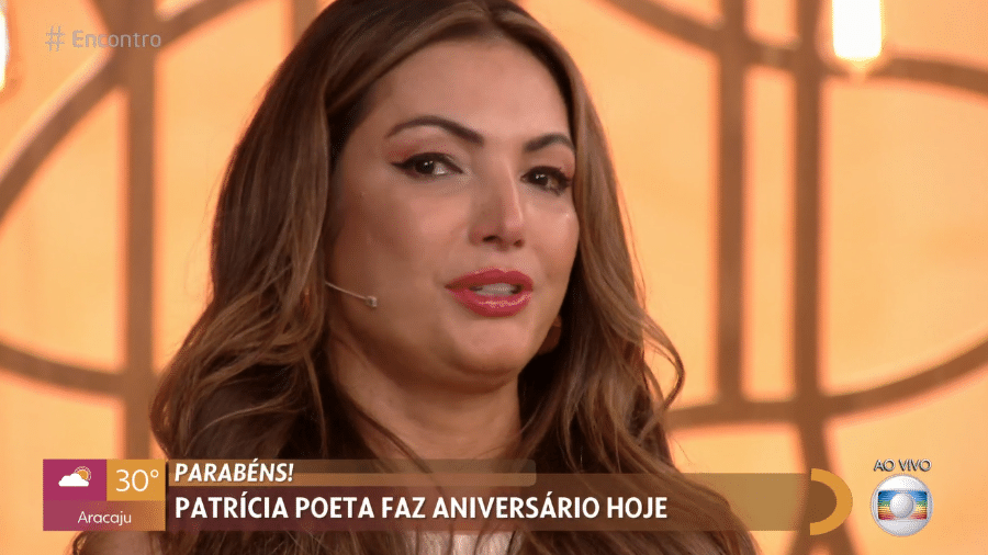 Patrícia Poeta se emocionou com homenagem no "Encontro" - Reprodução / TV Globo
