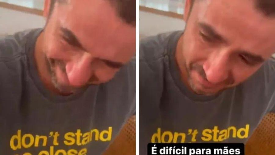 Indo a Copa, Felipe Andreoli chora ao se despedir dos filhos e da esposa  - Reprodução/Instagram