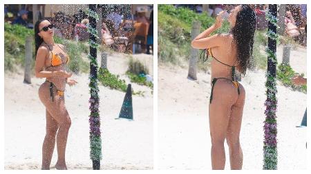 Rafa Kalimann na praia da Barra da Tijuca