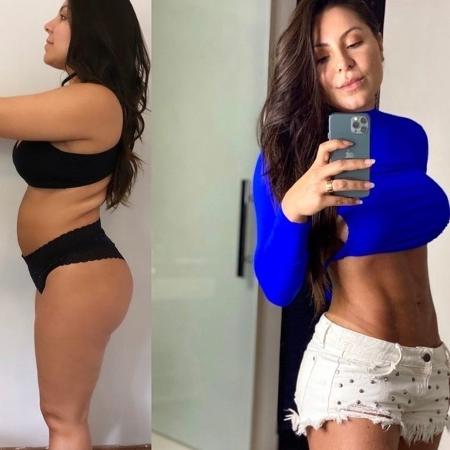 Andressa Ferreira faz antes e depois para mostrar mudança após dieta - Reprodução / Instagram