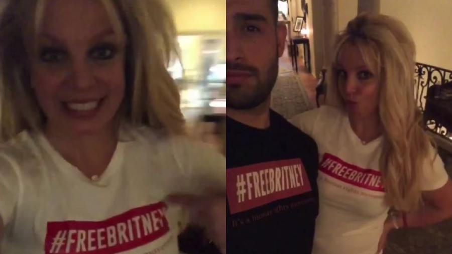 Britney Spears e noivo usam camisa com "Free Britney"  - Instagram