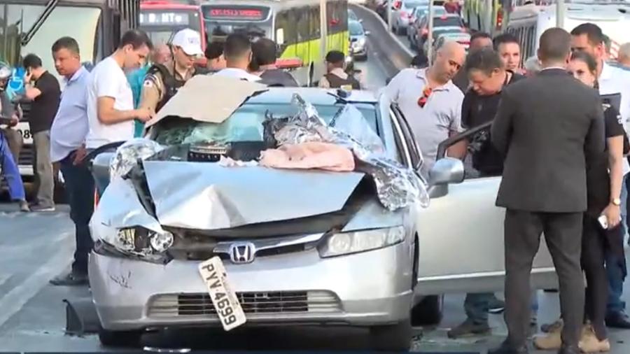 Investigador morreu em batida de Honda Civic com acionamento de airbag; polícia não informa se carro tem recall de airbag ativo - Reprodução/TV Globo