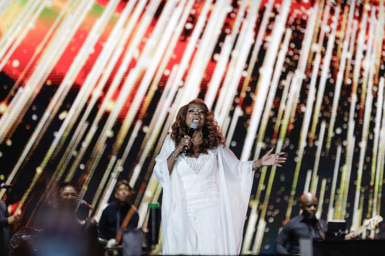 20.set.2024 - Gloria Gaynor se aresenta no palco Sunset na quinta noite de Rock in Rio