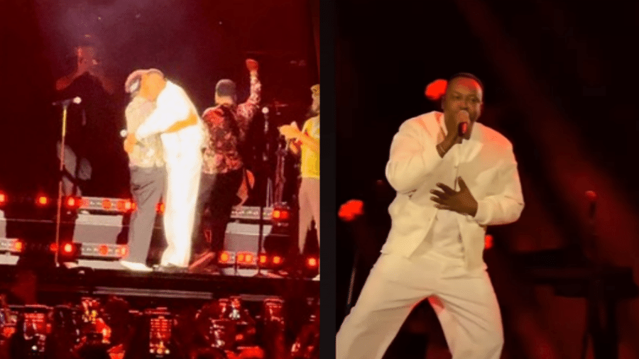 Thiaguinho canta em show de Bruno Mars Thiaguinho canta em show de Bruno Mars