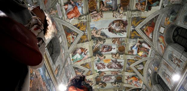 Teto da Capela Sistina, no Vaticano - Filippo Monteforte/AFP - Filippo Monteforte/AFP