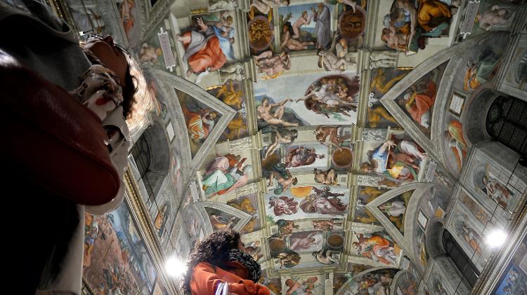 Teto da Capela Sistina, no Vaticano - Filippo Monteforte/AFP - Filippo Monteforte/AFP