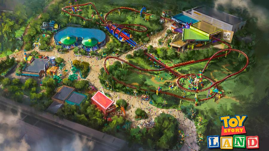 Projeção mostra a Toy Story Land, nova área do Hollywood Studios - Divulgação