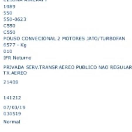 Jatinho contratado para levar Xuxa e sua equipe é privado e está em situação irregular para funcionar como táxi aéreo - Divulgação - Divulgação