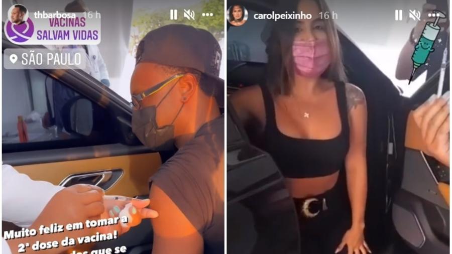 Thiaguinho e Carol Peixinho se vacinam; fãs apontam carro igual - Reprodução/Instagram