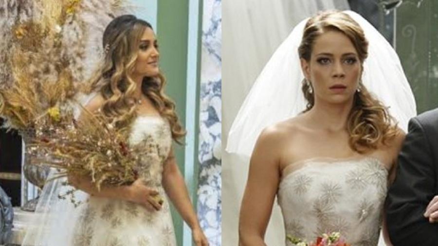 O vestido de Luana em "Casamento às Cegas" já havia sido usado na novela "Império" em 2014 - Reprodução e Felipe Monteiro/Globo