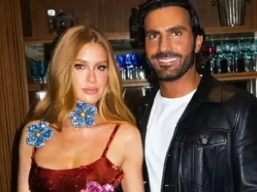 Marina Ruy Barbosa posta fotos ao lado do noivo para comemorar aniversário