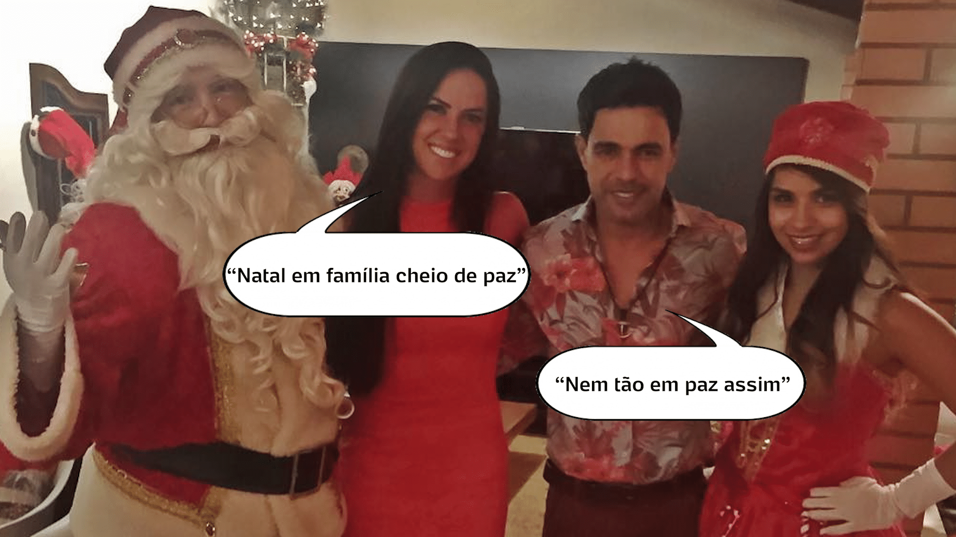 O Natal de 2016 foi o primeiro em que a família Camargo passou separada. Enquanto Zezé curtiu a festa ao lado de Graciele, dos pais Francisco e Helena e até do Papai Noel... - Montagem/UOL