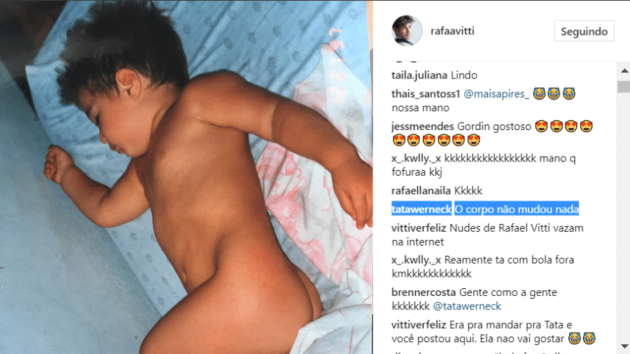 A foto de infância postada pelo ator Rafael Vitti - Reprodução / Instagram