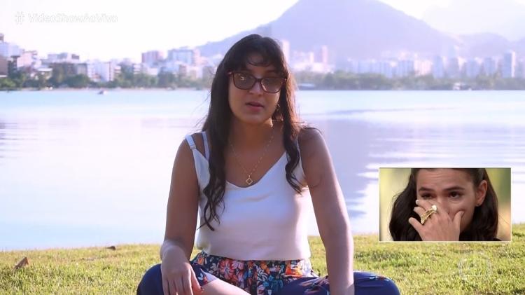 Marquezine chora ao rever Eduarda Remric que serviu de inspiração para Flor, personagem com deficiência visual que interpretou na novela "América"  - Reprodução/Globo - Reprodução/Globo