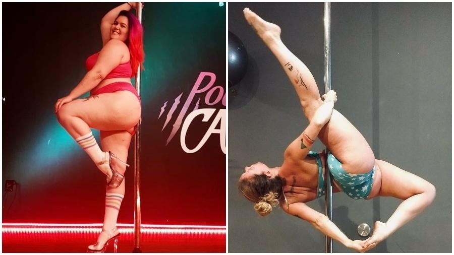 Drea Costa e Grazi Meyer no pole dance - Reprodução/Instagram
