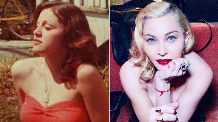 Madonna, na adolescência e atualmente - Reprodução/Instagram