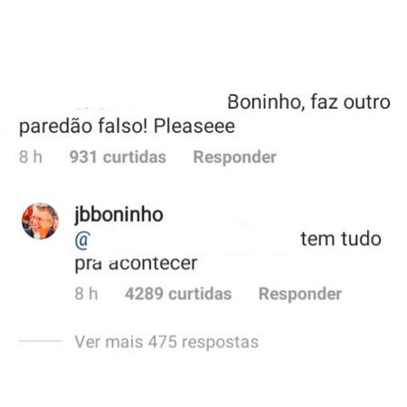 BBB 21: Boninho respondeu a comentário no Instagram sobre paredão falso - Reprodução/Instagram - Reprodução/Instagram
