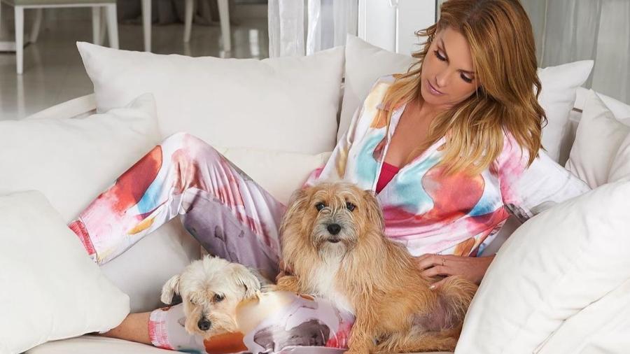 Ana Hickmann com os cachorros Joaquim e Fani