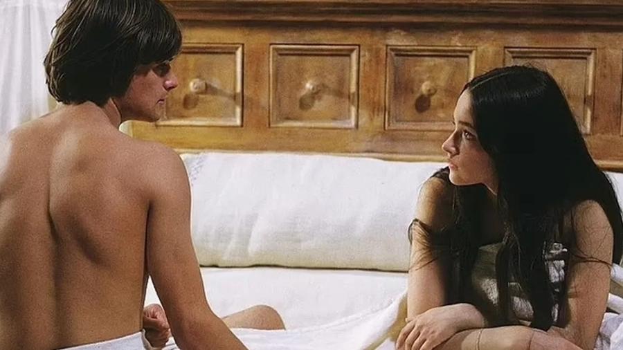 Leonard Whiting e Olivia Hussey em cena de Romeu e Julietta 