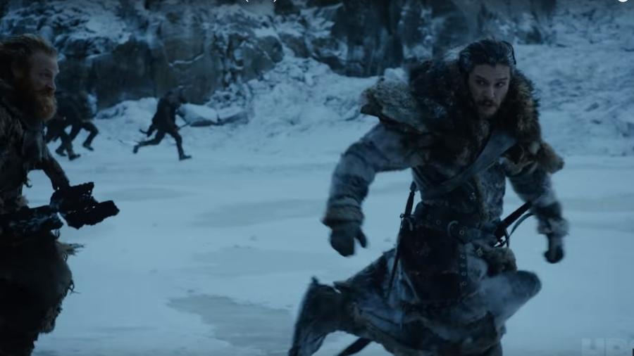Jon Snow corre na neve em cena do trailer da sétima temporada de "Game of Thrones" - Reprodução/YouTube/Game of Thrones
