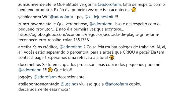 Internautas fizeram críticas à marca brasileira nas redes - Reprodução/Instagram - Reprodução/Instagram