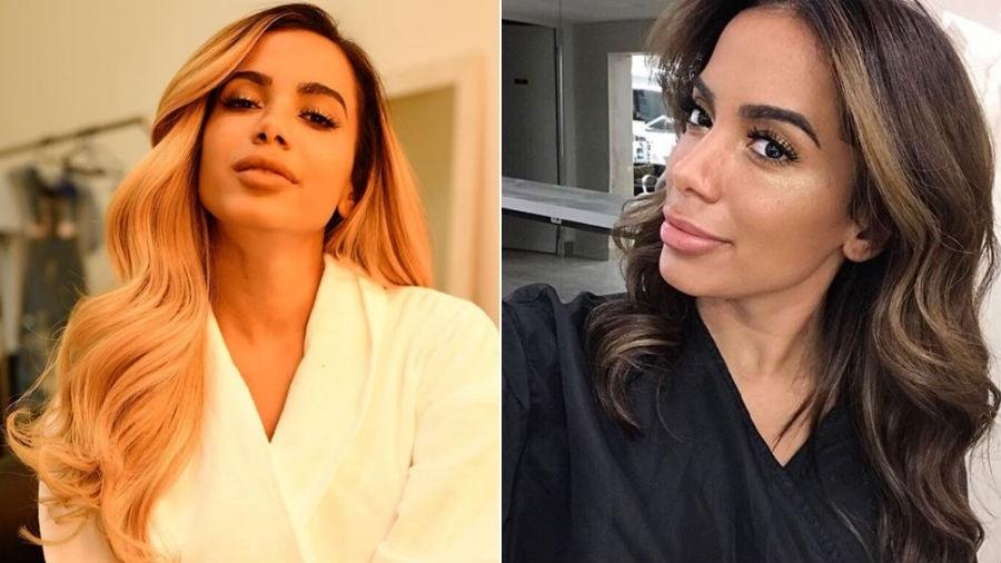 Anitta antes, loira, e agora, morena - Reprodução/Instagram